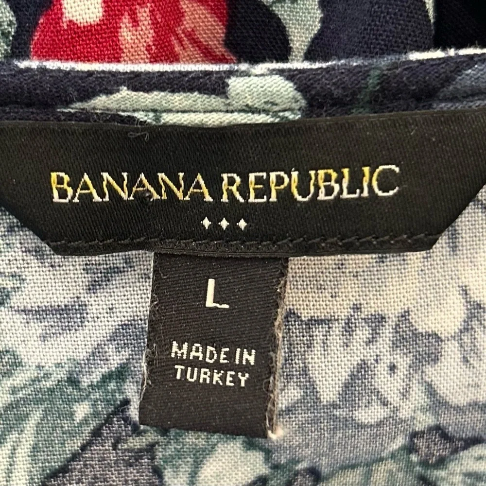 Banana Republic Factory Size Large Puff Long Sleeve Floral Midi Dress Women’s